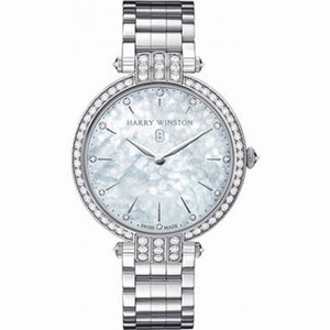 Harry Winston Premier Diamond Mother of Pearl Dial White Gold Ladies Watch PRNQHM36WW002