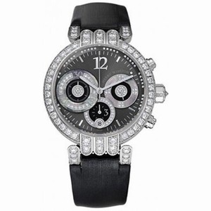 Harry Winston Premiere Anthracite Dial Chronograph 18kt White Gold Diamond Satin Men's Watch PREACH39WW002