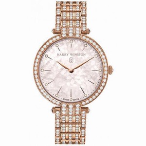 Harry Winston Premiere Beaded Mother of Pearl Dial 18kt Rose Gold Diamond Ladies Watch PRNQHM36RR003