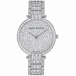 Harry Winston Premiere Diamond Pave Dial 18kt White Gold Diamond Ladies Watch PRNQHM36WW004