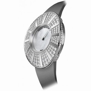 Harry Winston Talk To Me Mother Of Pearl 18kt White Gold Satin Ladies Watch TTMQHM33WW019