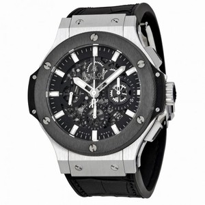 Hublot Big Bang Aero Chronograph Black Skeleton Dial Black Rubber Strap Men's Watch 311-SM-1170-GR