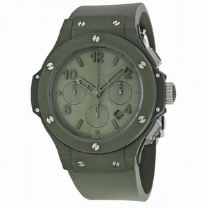 Hublot Big Bang Automatic Chronograph Green Dial Green Ceramic Rubber Men's Watch 301GI5290RG