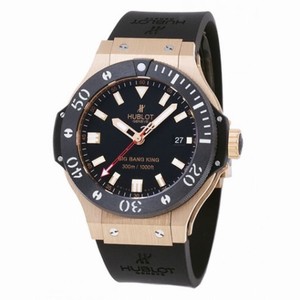 Hublot Big Bang Black Dial 18kt Rose Gold Ceramic Case Rubber Men's Watch 312.PM.1128.RX