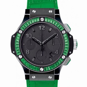 Hublot Big Bang Black Dial Green Gummy Alligator Chrongoraph Unisex Watch 341CG1110LR1922FMF10