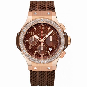 Hublot Big Bang Cappuccino Brown Dial 18kt Rose Gold Brown Rubber Men's Watch 341PC3380RC