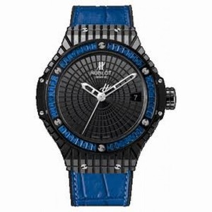 Hublot Big Bang Caviar Black Dial Blue Gummy Alligator Men's Watch 346CD1800LR1901