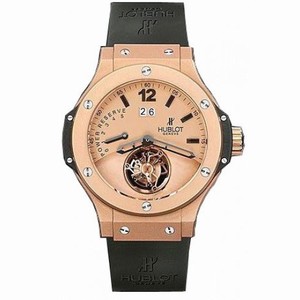Hublot Big Bang Champagne Dial 18kt Rose Gold Black Rubber Automatic Men's Watch 302PI500RX