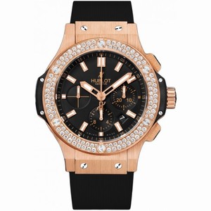 Hublot Big Bang Gold Black Dial Chronograph Diamond Men's Watch 301PX1180RX1104