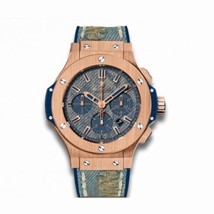 Hublot Big Bang Jeans Blue Dial 18k Gold Chronograph Limited Edition Men's Watch 301.PL.2780.NR.JEANS