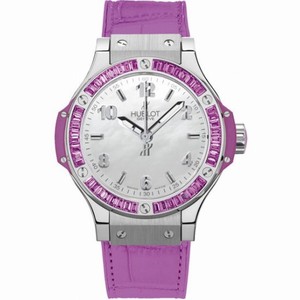 Hublot Big Bang Mother of Pearl Dial 48 Amethyst Baguettes Purple Rubber Unisex Watch 361.SV.6010.LR.1905