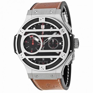 Hublot Chukker Bang Black Dial Titanium Brown Leather Men's Watch 317NM1137VR