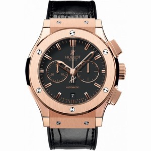 Hublot Classic Fusion Black Dial 18 Carat Rose Gold Case Black Leather Band Automatic Men's Watch 541.OX.1180.LR