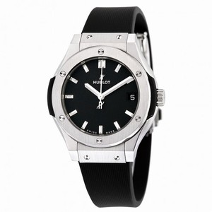 Hublot Classic Fusion Black Dial Black Rubber Ladies Watch 581NX1171RX