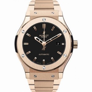 Hublot Classic Fusion Black Dial Gold - Tone Stainless Steel Band Automatic Men's Watch 542.OX.1180.OX