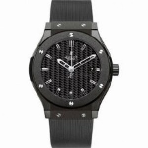 Hublot Classic Fusion Black Dial Rubber Men's Watch 542.CM.1770.CM