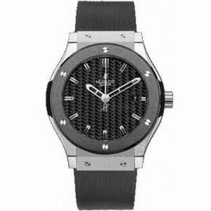 Hublot Classic Fusion Black Dial Zirconium Black Rubber Automatic Men's Watch 511.ZM.1670.RX