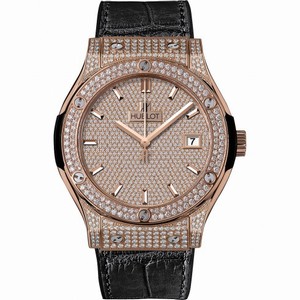Hublot Classic Fusion Diamond Pave Dial 18K Rose Gold Automatic Men's Watch 511.OX.9010.LR.1704