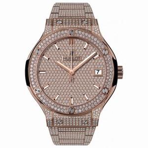 Hublot Classic Fusion Rose Gold Diamond Pave Dial Men's Watch 565.OX.9010.OX.3704
