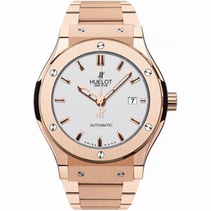 Hublot Classic Fusion Silver Dial Rose Gold Plated Band and Case Automatic Men's Watch 542.OX.2610.OX