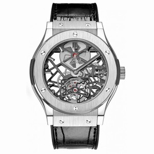 Hublot Classic Fusion Skeleton Tourbillon Titanium Dial Skeleton Automatic Men's Watch 505.NX.0170.LR
