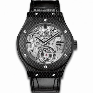 Hublot Classic Fusion Tourbillon Cathedral Minute Repeater Skeleton Dial Carbon Fiber Men's Watch 504.QX.0110.LR