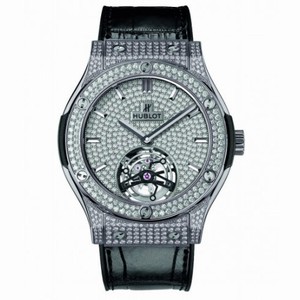 Hublot Classic Fusion Tourbillon Diamond Pave Titanium Men's Automatic Watch 505.NX.9010.LR.1704