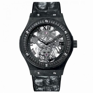 Hublot Classic Fusion Tourbillon Skeleton Black Skull Carat Dial Skeleton Men's Sports Watch 505.UC.0140.LR.1900.SKULL