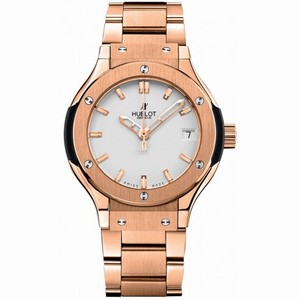 Hublot Classic Fusion White Dial 18 Carat Rose Gold Band and Case Ladies Quartz Watch 581.OX.2610.OX