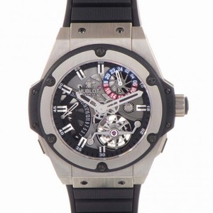 Hublot King Power Tourbillon Silver Dial Zirconium Rubber Strap Men's Watch 706.ZX.1170.RX