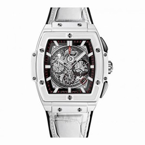 Hublot Spirit of Big Bang Skeleton Dial White Ceramic Chronograph Men's Watch 601.HX.0173.LR