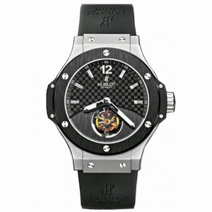 Hublot Tourbillion Solo Bang Black Carbon Fiber Dial Platinum Black Rubber Men's Watch 305.TM.131.RX
