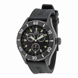 Invicta Signature II Black Dial Black Ion-plated Steel Rubber Strap Men's Watch 7058