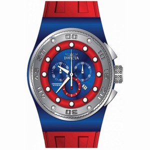 Invicta Akula Chronograph Blue and Red Dial Stainless Steel Men's Watch 12324