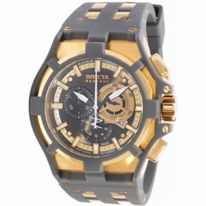 Invicta Akula Chronograph Grey and Gold Dial Grey Polyurethane Men's Watch 0637
