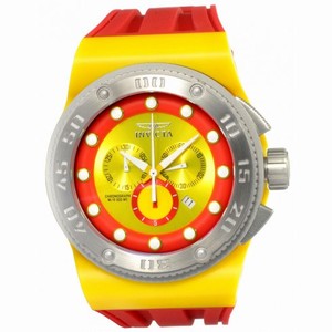 Invicta Akula Chronograph Yellow and Red Dial Red Rubber Men's Watch 12331