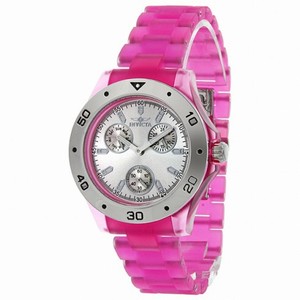 Invicta Anatomic Silver-tone Dial Pink Thermo-Polymer Rubber Ladies Watch 1658