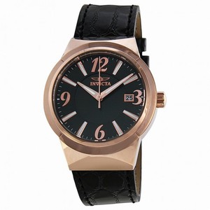 Invicta Angel Black Dial Black Leather Ladies Watch 15413