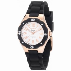 Invicta Angel Black Dial Black Polyurethane Ladies Watch 1631