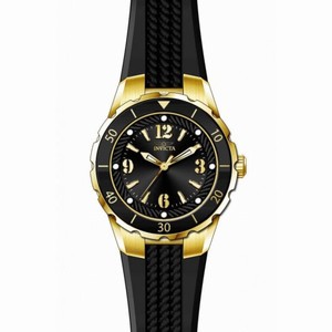 Invicta Angel Black Dial Black Polyurethane Ladies Watch 17486