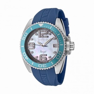 Invicta Angel Blue Rubber Strap Ladies Watch 0496
