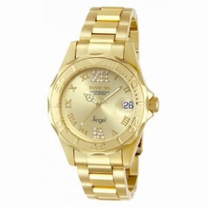 Invicta Angel Champagne Dial 18kt Gold Ion-plated Ladies Watch 14397