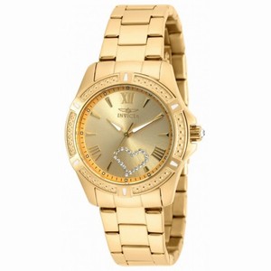 Invicta Angel Champagne Dial Gold-tone Stainless Steel Ladies Watch 20322