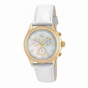 Invicta Angel Chronograph Mother of Pearl Dial White Leather Ladies Watch 12990