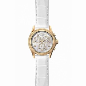 Invicta Angel  Chronograph Mother of Pearl Dial White Leather LadiesWatch 12991