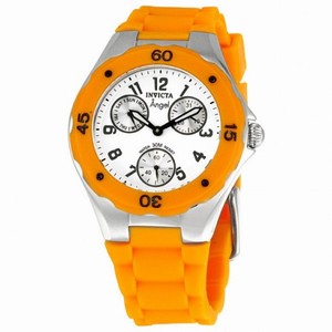 Invicta Angel Collection Stainless Steel Orange Polyurethane Ladies Watch 0696