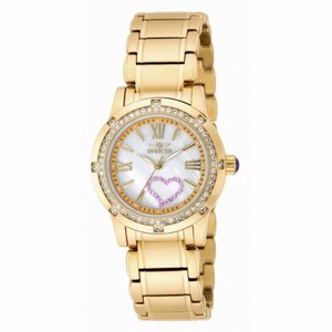 Invicta Angel Mother of Pearl Dial 18kt Gold-plated Ladies Watch 18605