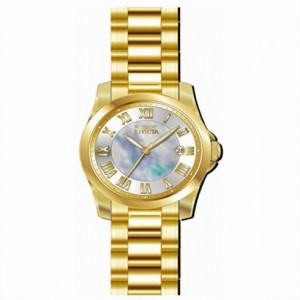 Invicta Angel Mother of Pearl Dial Gold Ion-plated Ladies Watch 15235
