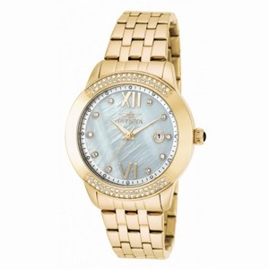 Invicta Angel Mother of Pearl Dial Gold-plated Ladies Watch 20313