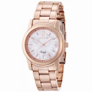 Invicta Angel Mother of Pearl Dial Rose Gold-Tone Stainless Steel Ladies Watch 12624